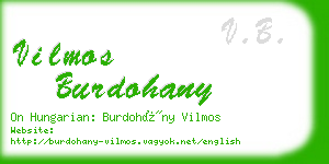 vilmos burdohany business card